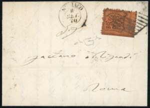 1870 - 10 cent. arancio vermiglio (26c), ... 