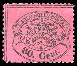 1870 - 80 cent. rosa carminato fragolone ... 