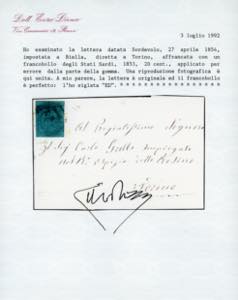 1854 - 20 cent. azzurro (5), ... 