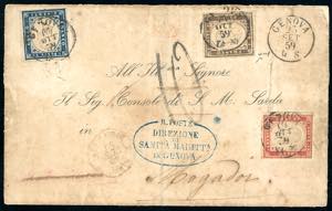 SARDEGNA-MAROCCO 1859 - 10 cent. bruno ... 