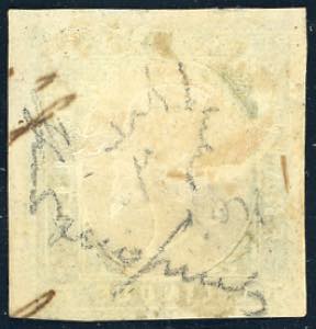 1854 - 5 cent. verde (7d), tre ... 