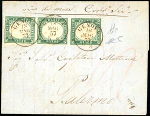 1855 - 5 cent. verde smeraldo (13d), ... 