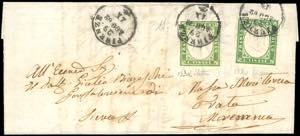1862 - 5 cent. verde giallastro, perfetto e ... 