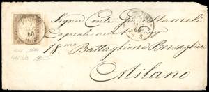 1860 - 10 cent. bruno chiaro rosaceo, seppia ... 
