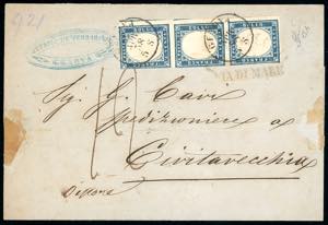 1858 - 20 cent. azzurro grigiastro (15A), ... 