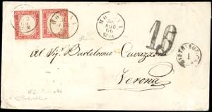 1860 - 40 cent. rosso (16C), coppia ... 