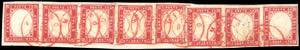 1863 - 40 cent. rosso carminio (16D), una ... 