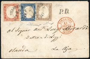 SARDEGNA-OLANDA 1860 - 10 cent. bruno ... 