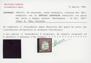 1861 - 40 cent. rosso vermiglio, ... 