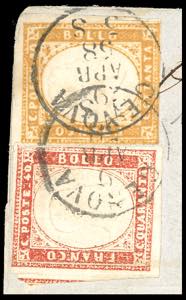 1858 - 80 cent. ocra arancio ... 