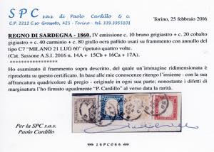 1860 - 80 cent. giallo ocra ... 