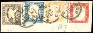 1860 - 80 cent. giallo ocra pallido, 10 ... 