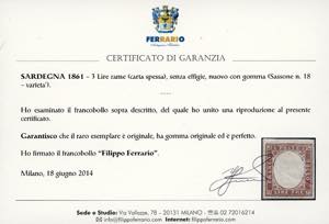 1861 - 3 lire rame vivo (18A), ... 