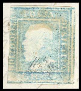 1859 - 2 grana azzurro verdastro, ... 