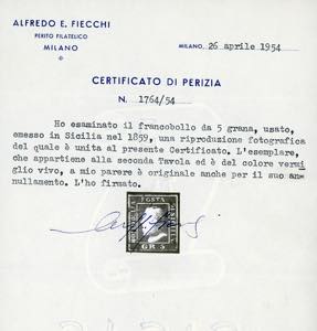 1859 - 5 grana vermiglio vivo, II ... 