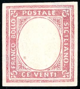1860 - 20 cent. rosa con effigie (P71), ... 
