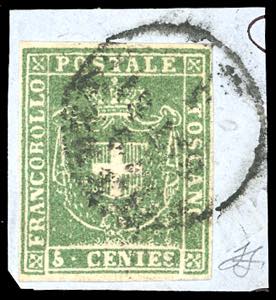 1860 - 5 cent. verde (18), perfetto e ben ... 