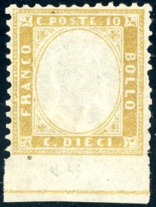 1862 - 10 cent. bistro giallastro, non ... 
