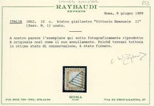 1862 - 10 cent. bistro giallastro ... 