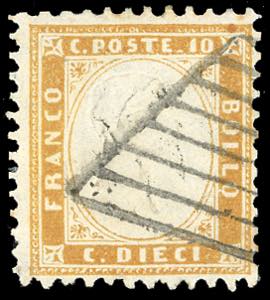 1862 - 10 cent. bistro giallastro (1), ... 