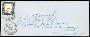 1862 - 20 cent. indaco (2), difetti, su ... 
