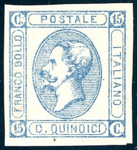 1863 - 15 cent. Litografico, I tipo (12), ... 