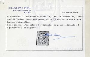 1866 - 40 cent. rosso carminio, De ... 