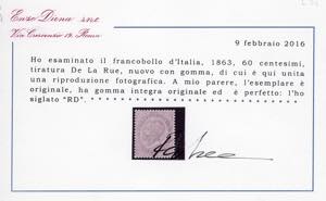 1863 - 60 cent. lilla chiaro, De ... 