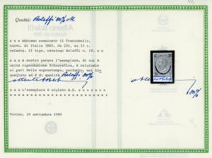 1865 - 20 cent. su 15 cent. Ferro ... 