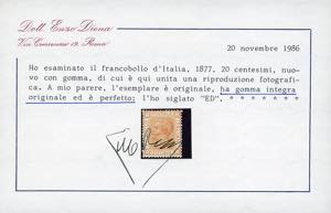 1877 - 20 cent. ocra arancio (28), ... 