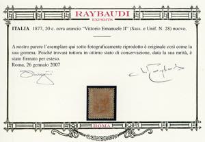 1877 - 20 cent. ocra arancio (28), ... 