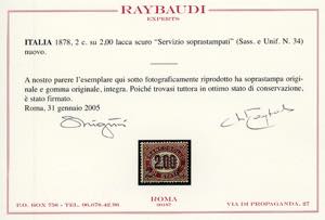 1878 - 2 cent. su 2,00 lire ... 