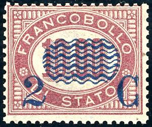 1878 - 2 cent. su 10 lire Servizio ... 