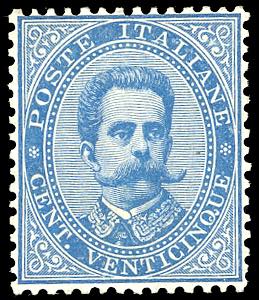1879 - 25 cent. azzurro (40), ... 