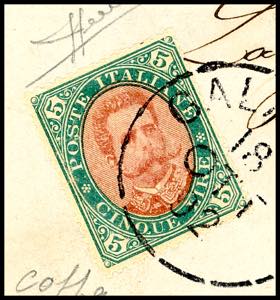 1892 - 5 lire verde e carminio ... 