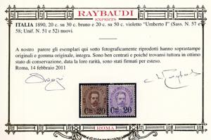 1890/91 - Umberto I soprastampati, ... 