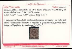 1901 - 40 cent. bruno Floreale ... 