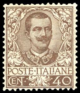 1901 - 40 cent. bruno Floreale (74), nuovo, ... 