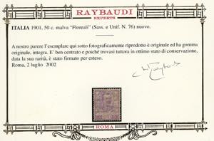 1901 - 50 cent. malva Floreale ... 