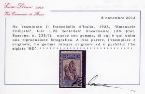1928 - 1,25 lire Emanuele ... 