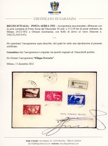 1932 - Aerogramma raccomandato da ... 