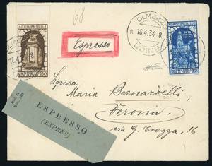 1934 - 1,25 lire, 50 cent. posta aerea ... 
