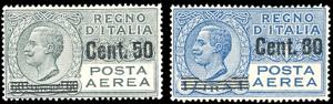 1927 - Soprastampati, serie completa (8/9), ... 