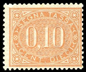 1869 - 10 cent. ocra (2), discreta ... 