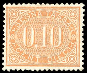 1869 - 10 cent. bruno arancio (2), nuovo, ... 