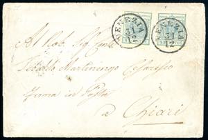 1853 - 45 cent. ardesia, II tipo, carta a ... 