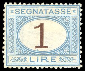 1870 - 1 lira azzurro chiaro, cifre brune ... 