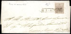 1855 - 30 cent. bruno, carta a macchina ... 
