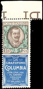 1924 - 1 lira Columbia (19), nuovo, gomma ... 