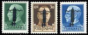 1944 - 25, 30 cent. e 1,25 lire soprastampa ... 
